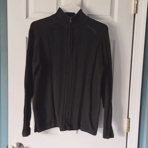 DKNY Jeans 1/4 Zip Knit Mock Neck Ribbed Sweater Men's Size XL